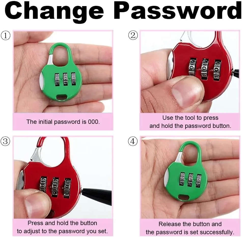 Mini Combination Lock Security Padlock 3 Digit Code Locks Colorful Lockers Number Locks for Suitcases Luggage and Briefcases Dark Green, 50*35*12mm/1.97*1.38*0.47in