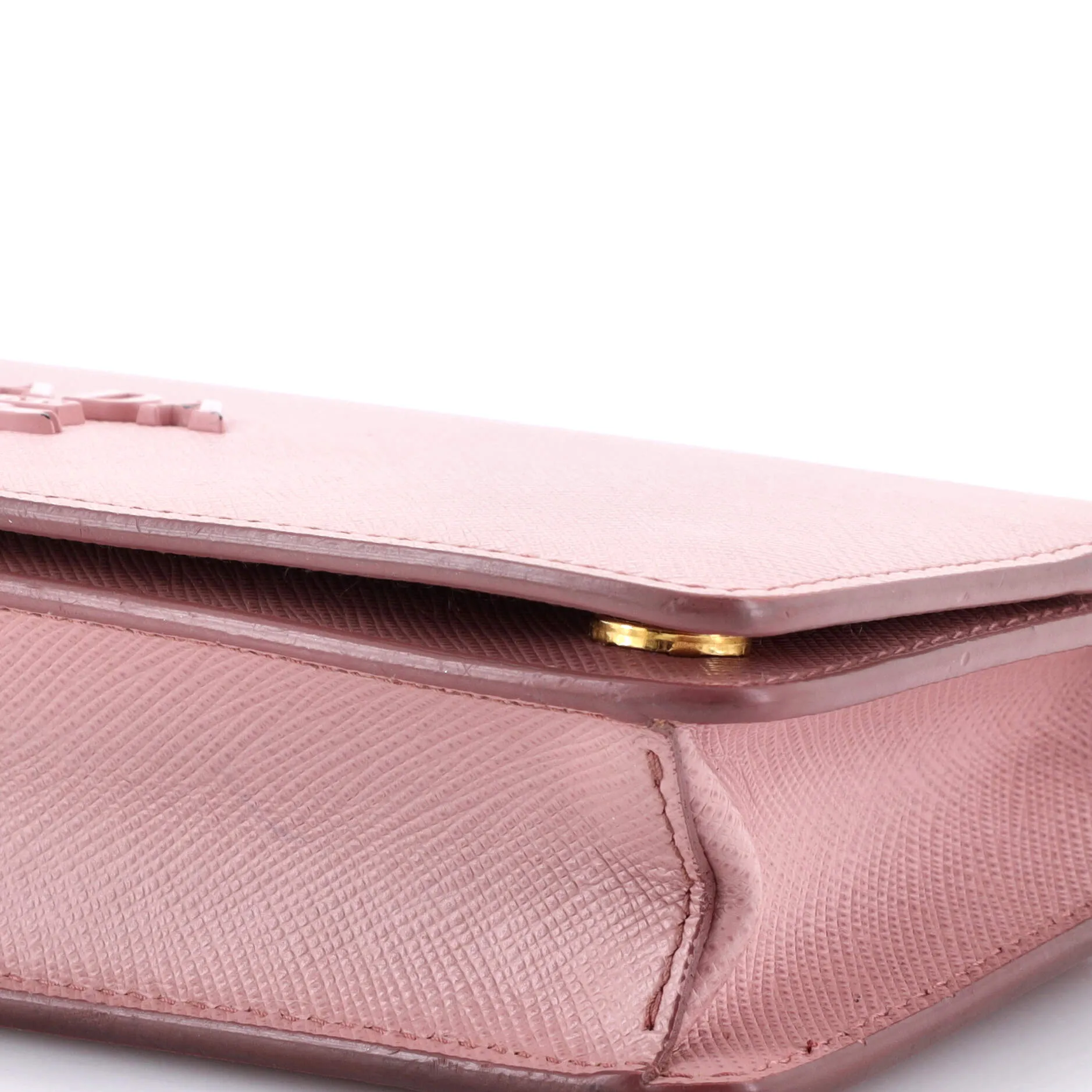 Monochrome Wristlet Wallet on Chain Saffiano Leather Mini