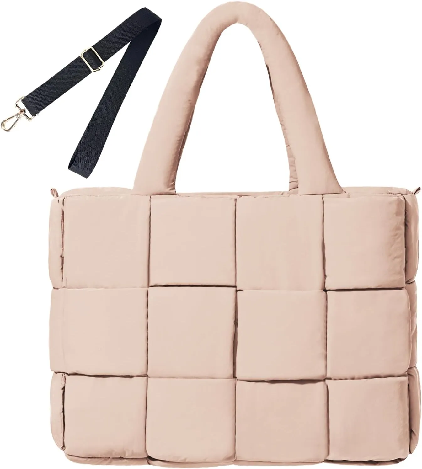 NAARIIAN Tote Bag for Women Hand Woven Puffy Tote Handbag Large Cross body bags for work travel gym