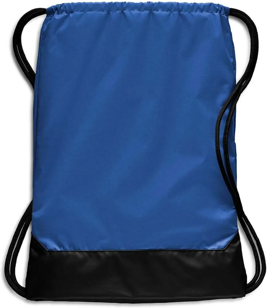 Nike Brasilia Training Gymsack, Drawstring Backpack with Zipper Pocket and Reinforced Bottom, Game Royal/Game Royal/White
