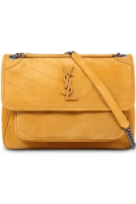NIKI MEDIUM SUEDE BAG | CHEDDAR