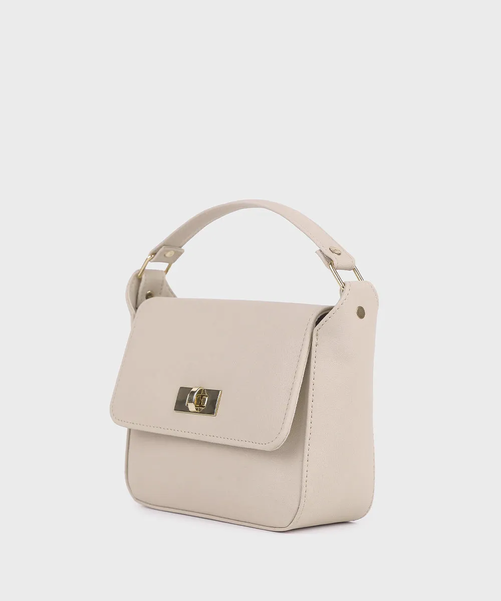 Off White Top Handle Bag