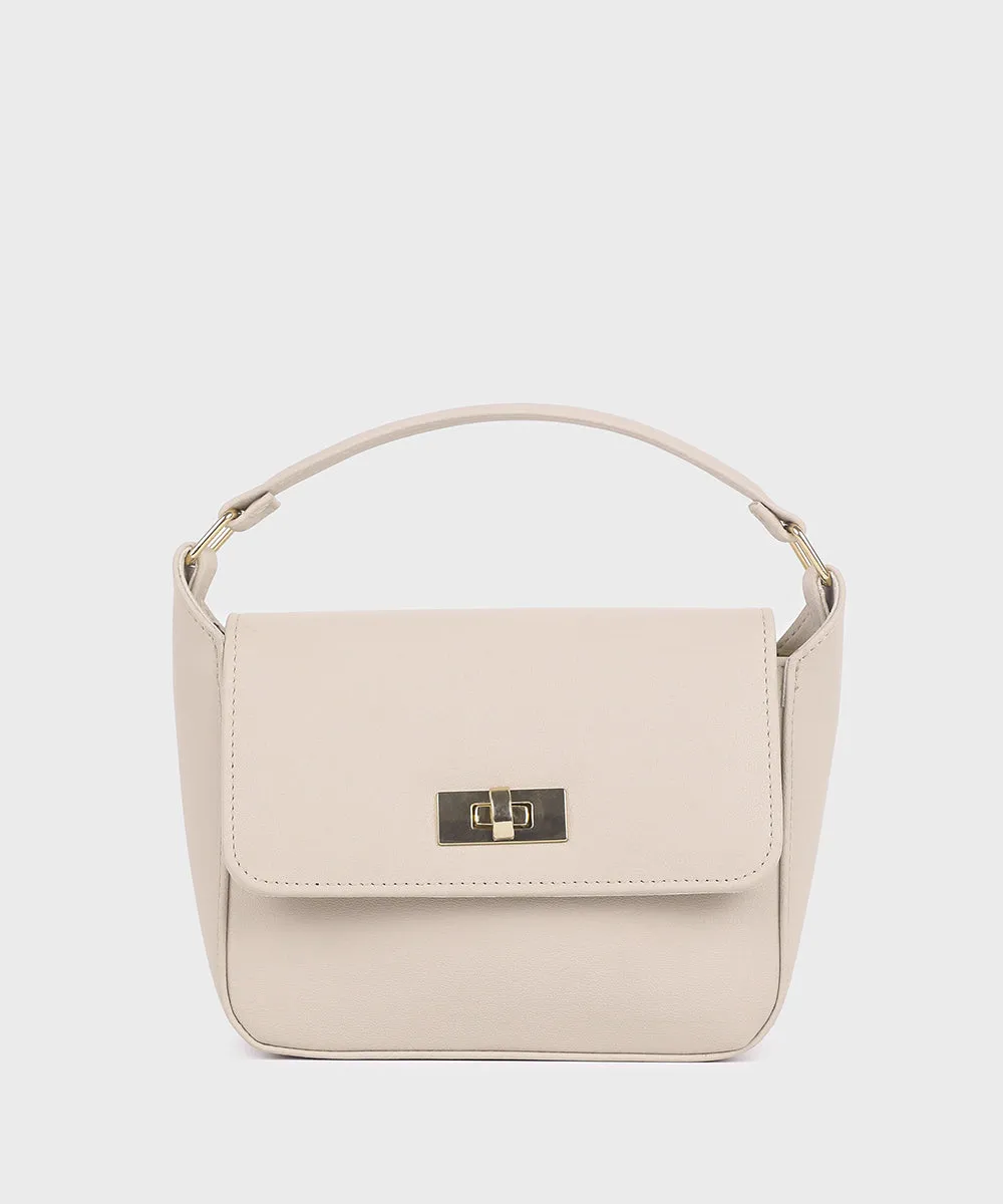 Off White Top Handle Bag