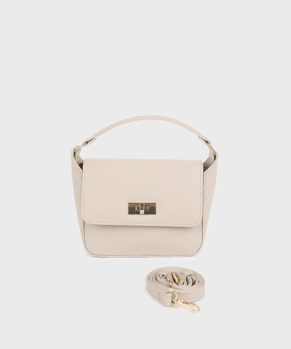 Off White Top Handle Bag