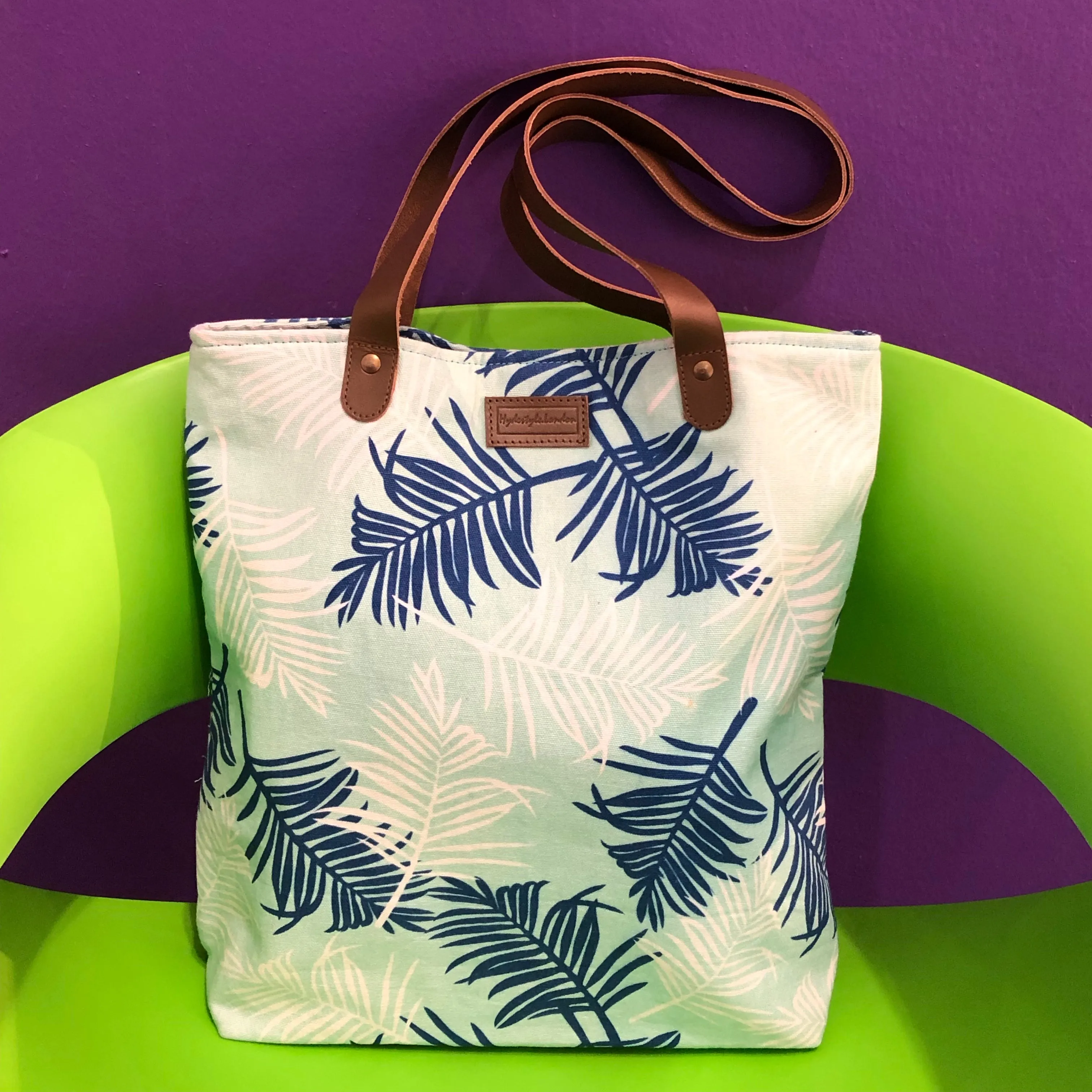 Palm Leaf Canvas Tote Bag LB406-Palm