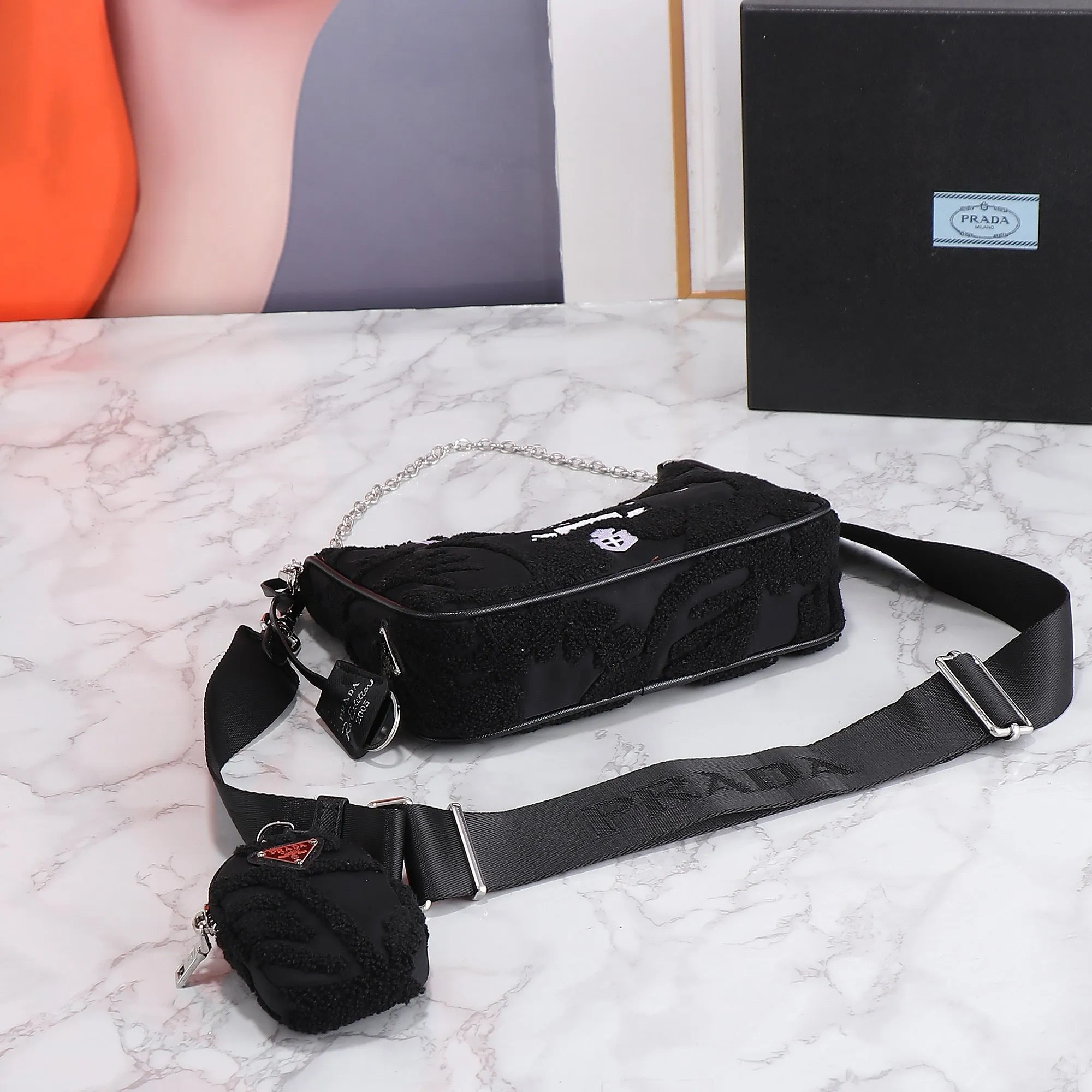 PD263 Prada Re-Edition Wool Mini-bag / 8.6x7x2.3inch