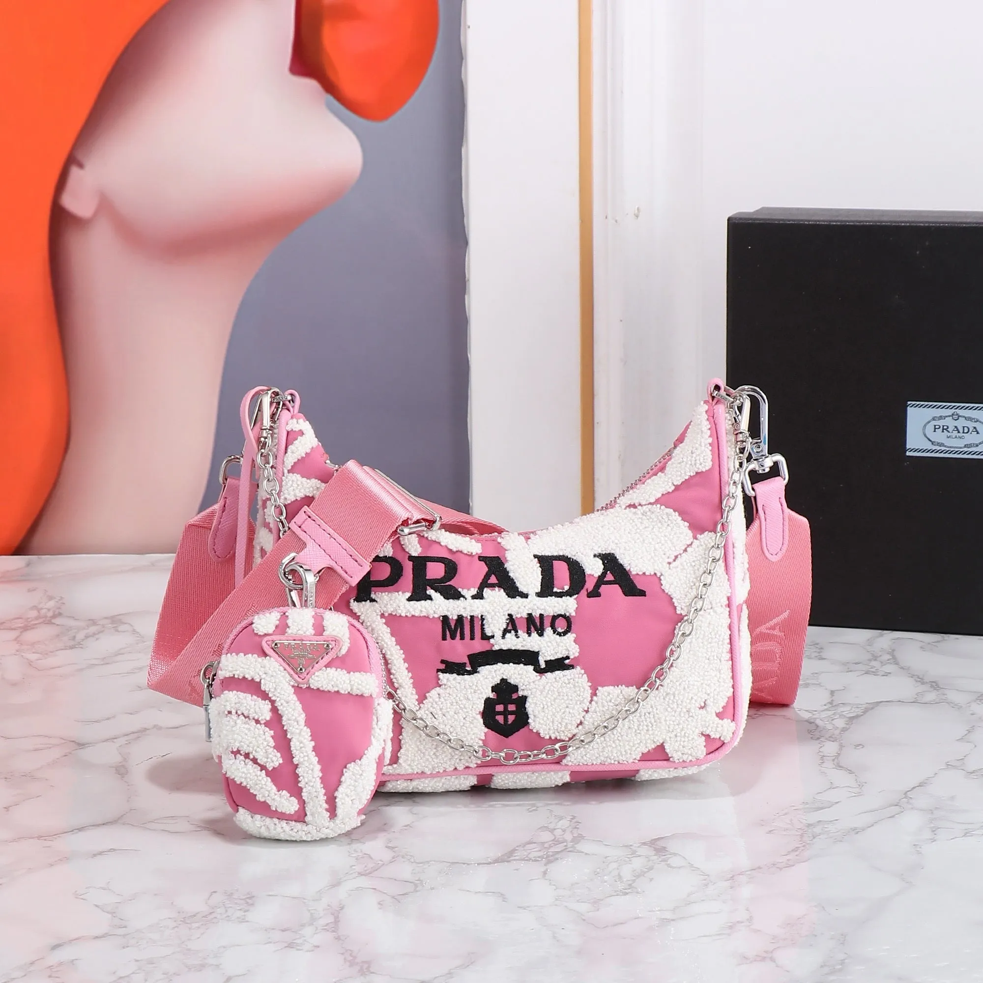PD263 Prada Re-Edition Wool Mini-bag / 8.6x7x2.3inch
