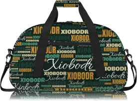 Personalized Cute Duffle Bag - Custom Name Kids Sports Bag, Sleepover Bags for Girls, Lightweight Toddler Boys Overnight Bag for Weekender Travel Cheer Dance Ball Game, Black Brown Green