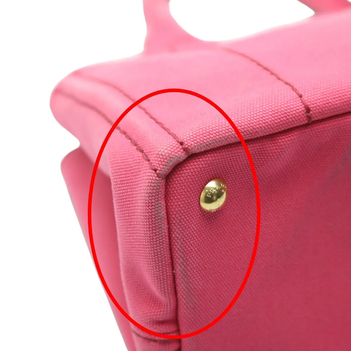 PRADA Tote Bag 1BG439 Cotton canvas pink Tote Bag Cotton canvas Canapa mini Women Used