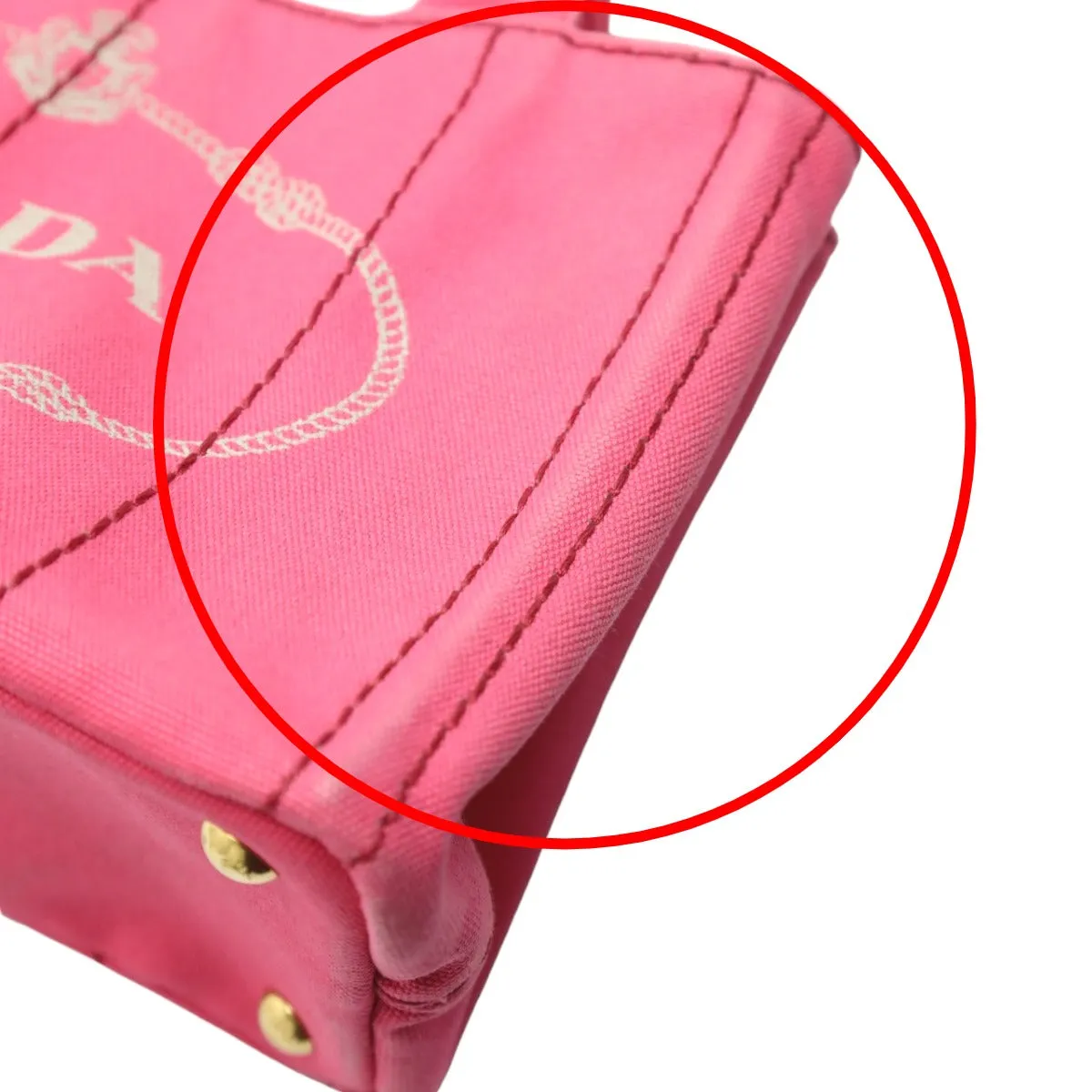 PRADA Tote Bag 1BG439 Cotton canvas pink Tote Bag Cotton canvas Canapa mini Women Used