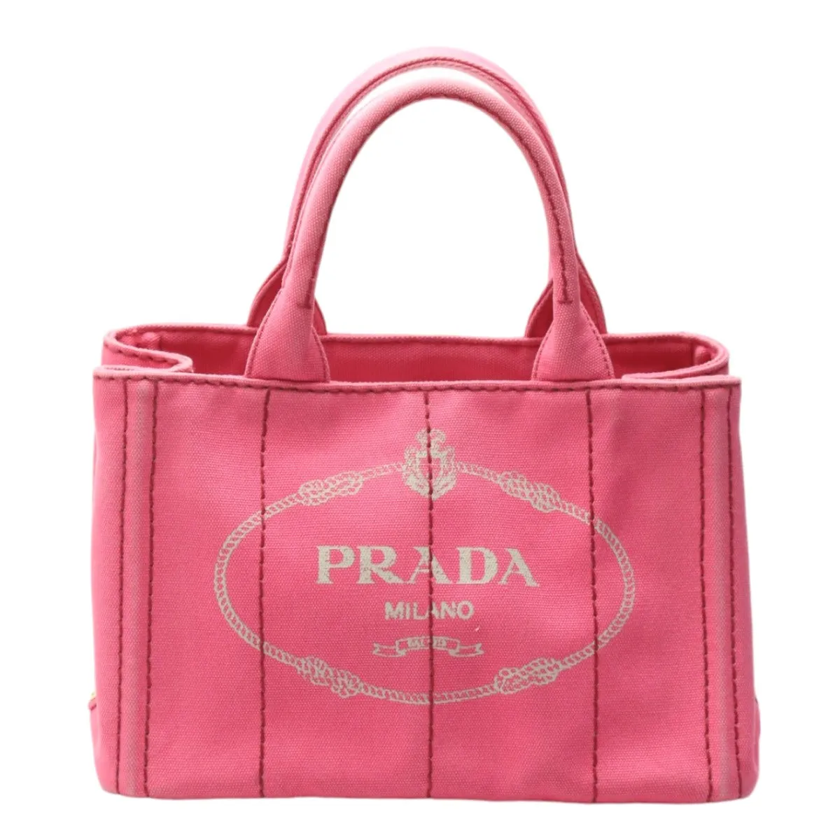 PRADA Tote Bag 1BG439 Cotton canvas pink Tote Bag Cotton canvas Canapa mini Women Used