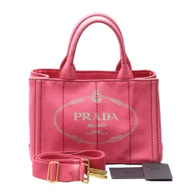 PRADA Tote Bag 1BG439 Cotton canvas pink Tote Bag Cotton canvas Canapa mini Women Used