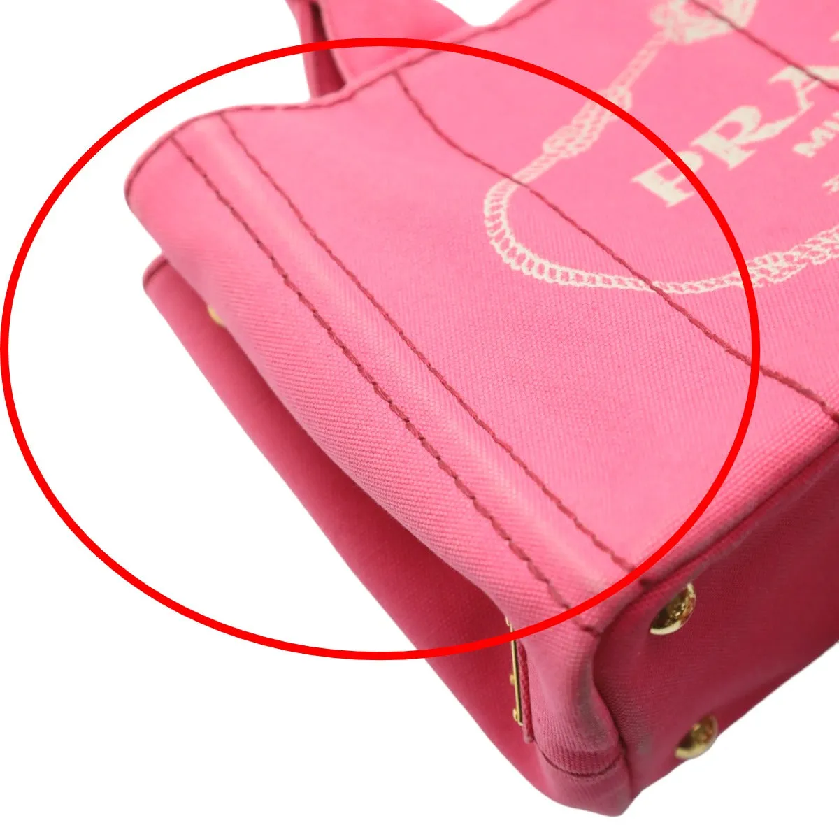 PRADA Tote Bag 1BG439 Cotton canvas pink Tote Bag Cotton canvas Canapa mini Women Used