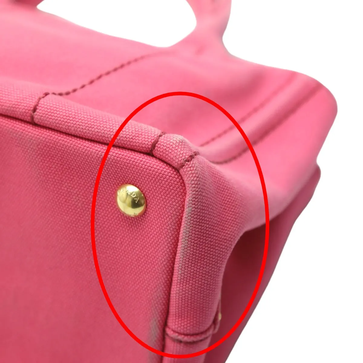 PRADA Tote Bag 1BG439 Cotton canvas pink Tote Bag Cotton canvas Canapa mini Women Used