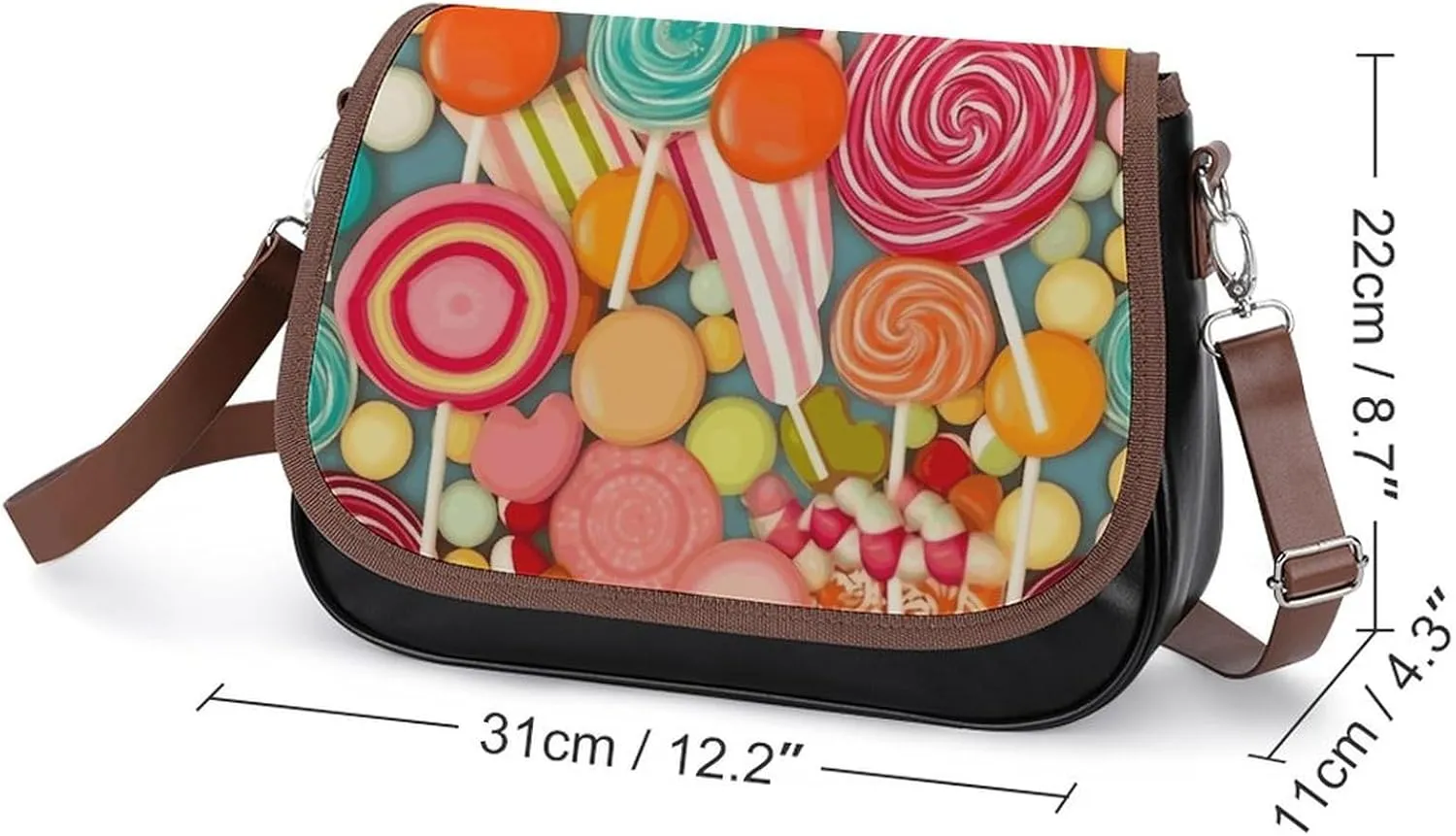 Rainbow Spiral Crossbody Bags for Women Leather Handbags Travel Purses Shoulder Bags Tote Bag for Daily Use