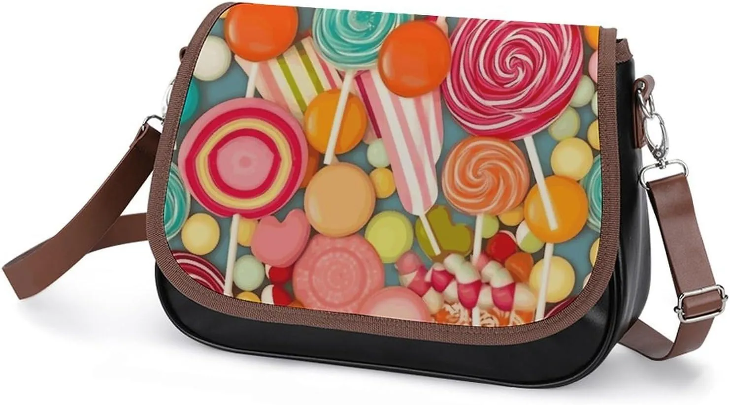 Rainbow Spiral Crossbody Bags for Women Leather Handbags Travel Purses Shoulder Bags Tote Bag for Daily Use