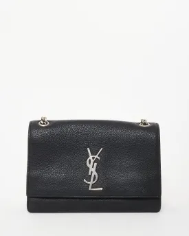 Saint Laurent Black Grained Leather SHW Small Sunset Crossbody Bag
