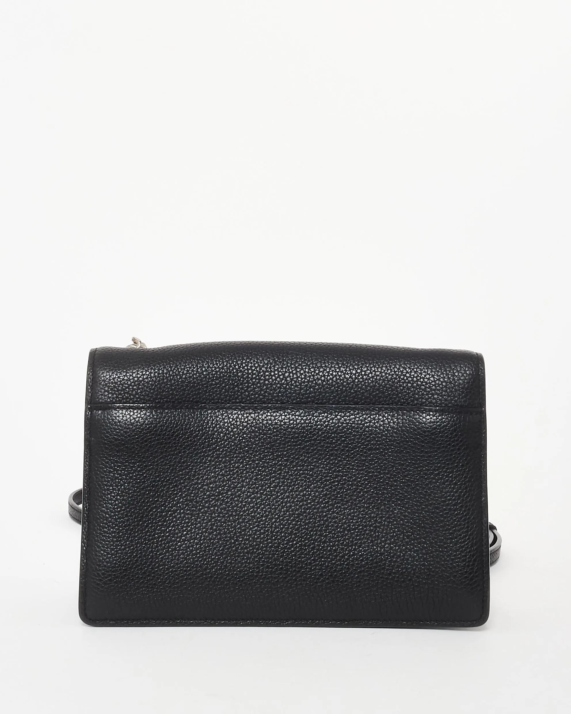 Saint Laurent Black Grained Leather SHW Small Sunset Crossbody Bag
