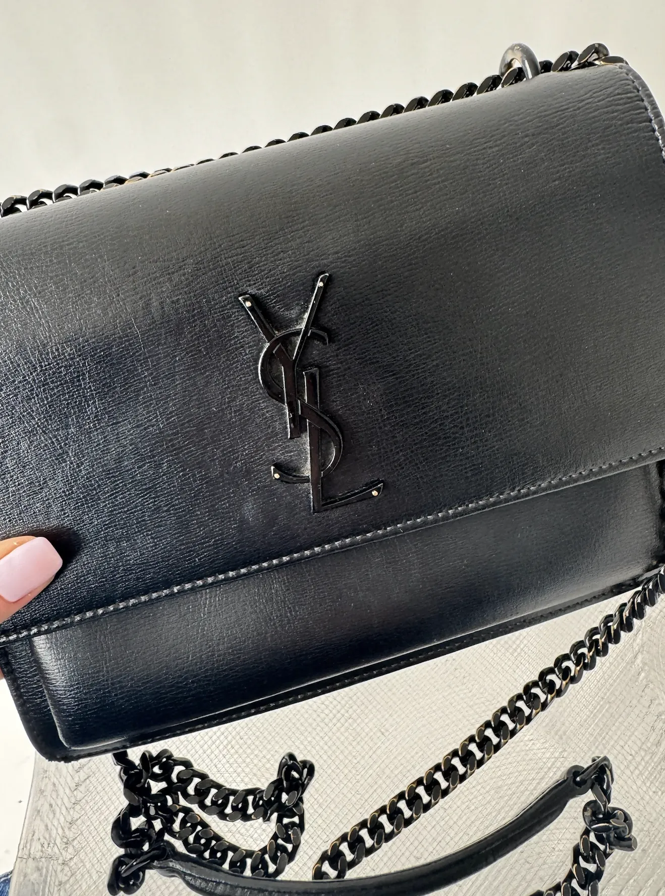 Saint Laurent Sunset leather crossbody bag - full set