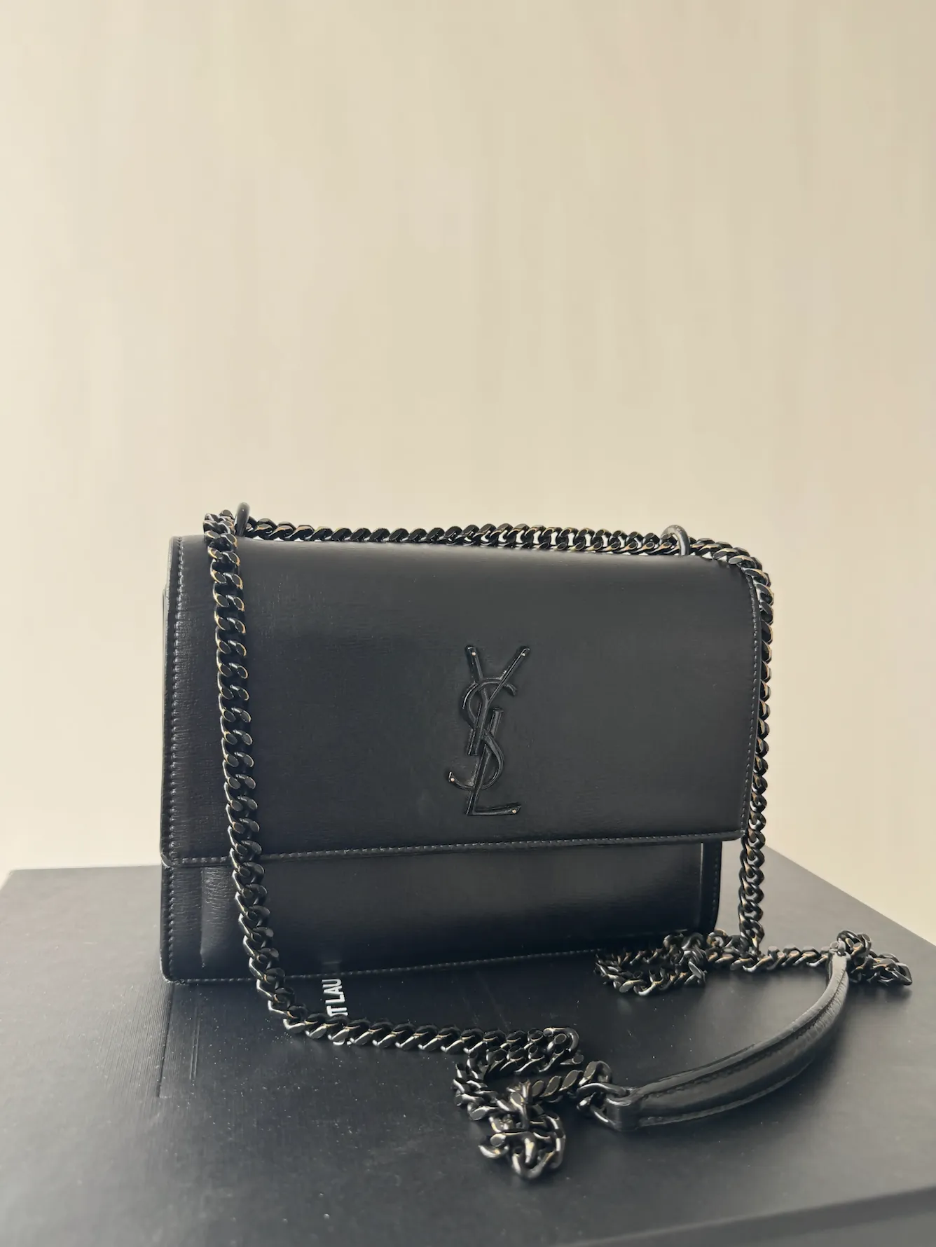 Saint Laurent Sunset leather crossbody bag - full set