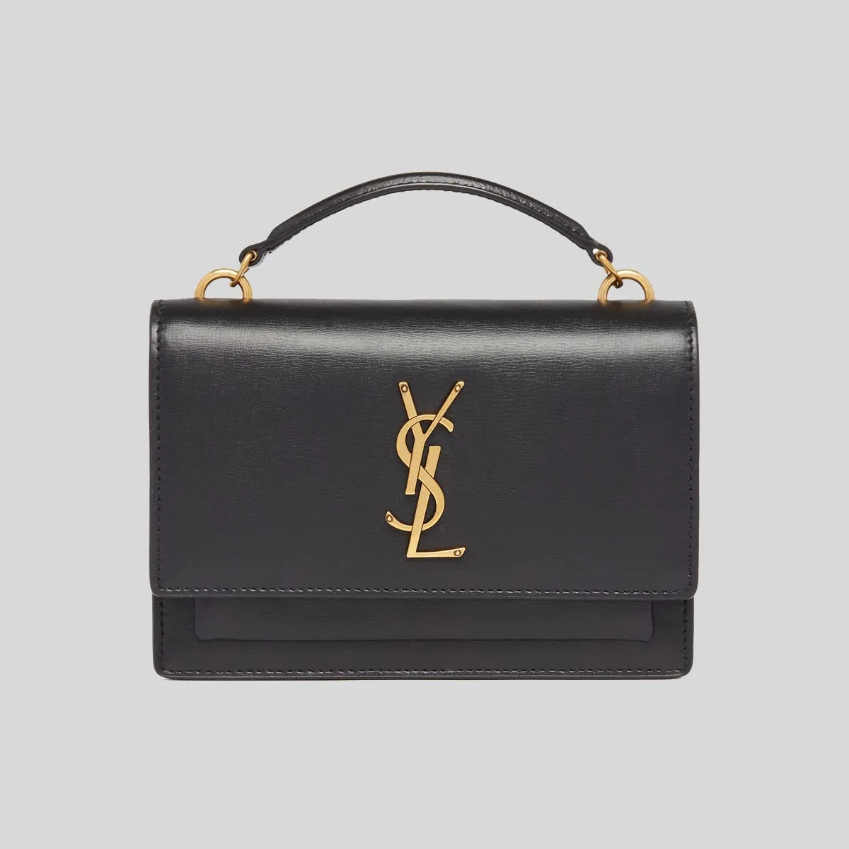 SAINT LAURENT YSL Sunset Chain Wallet In Smooth Leather Black RS-533026D422W