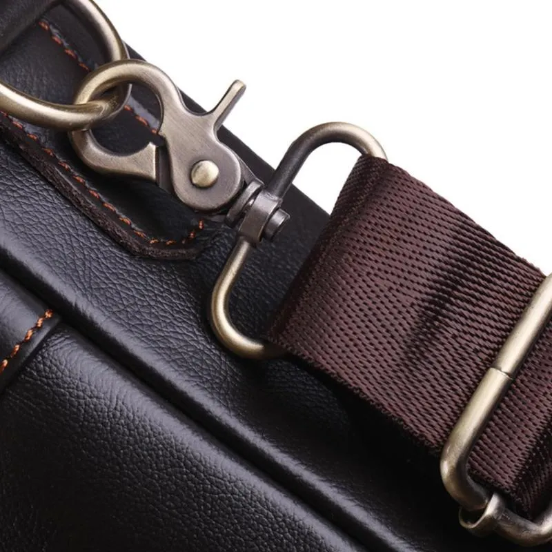Sidiou Group Large Capacity Briefcase Leather Travel Shoulder Crossbody Bag Business Laptop Handbag