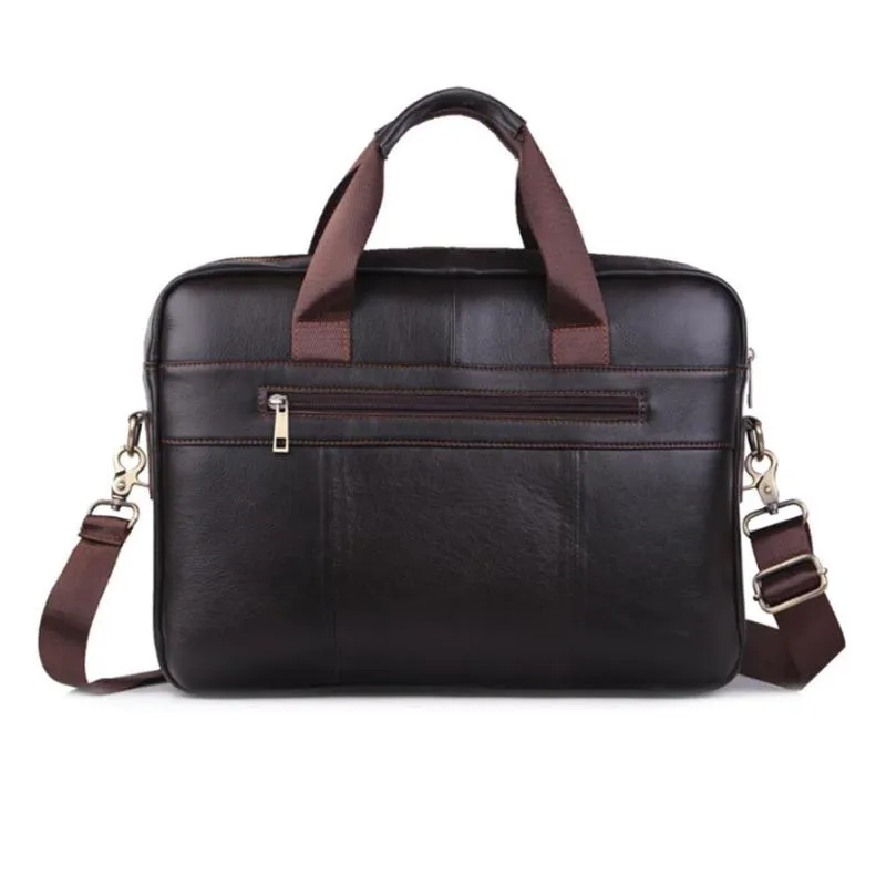 Sidiou Group Large Capacity Briefcase Leather Travel Shoulder Crossbody Bag Business Laptop Handbag