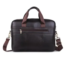 Sidiou Group Large Capacity Briefcase Leather Travel Shoulder Crossbody Bag Business Laptop Handbag
