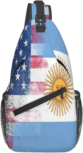 Sunflower American Flag Sling Bag Adjustable Chest Bags Casual Crossbody Bag Travel Shoulder Backpack