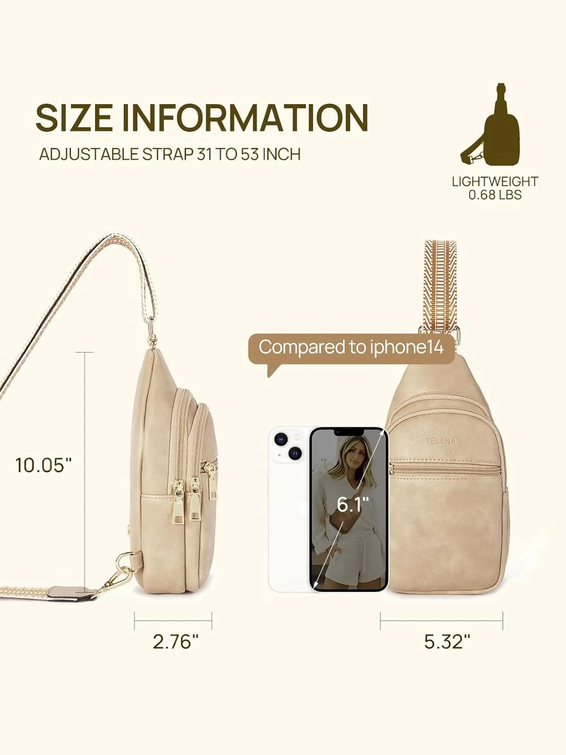 Telena Crossbody Bags for Women Cross Body Sling Bag with Adjustable Shoulder Strap