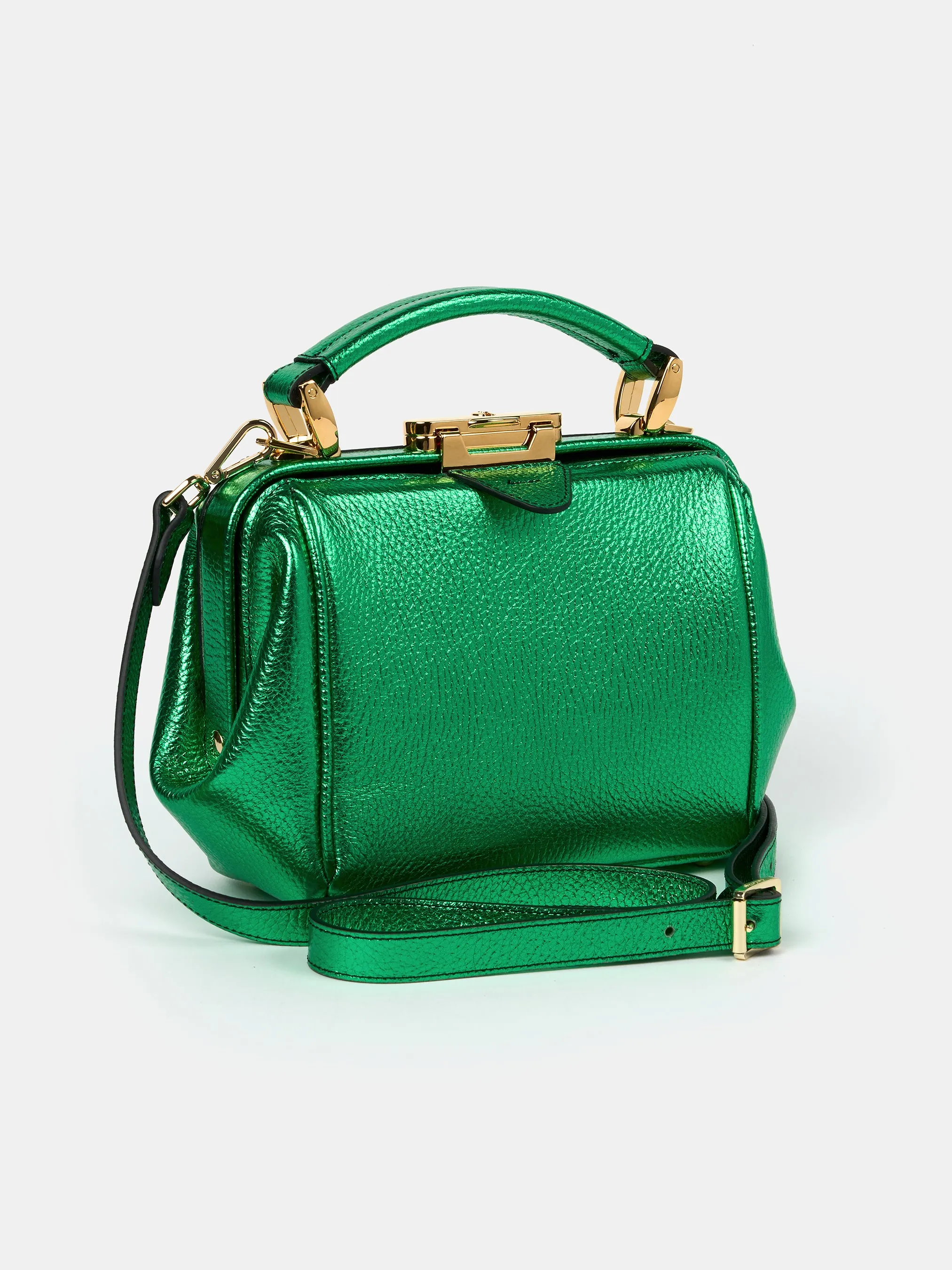The Mini Sophie - Wicked Green Metallic Calf Grain