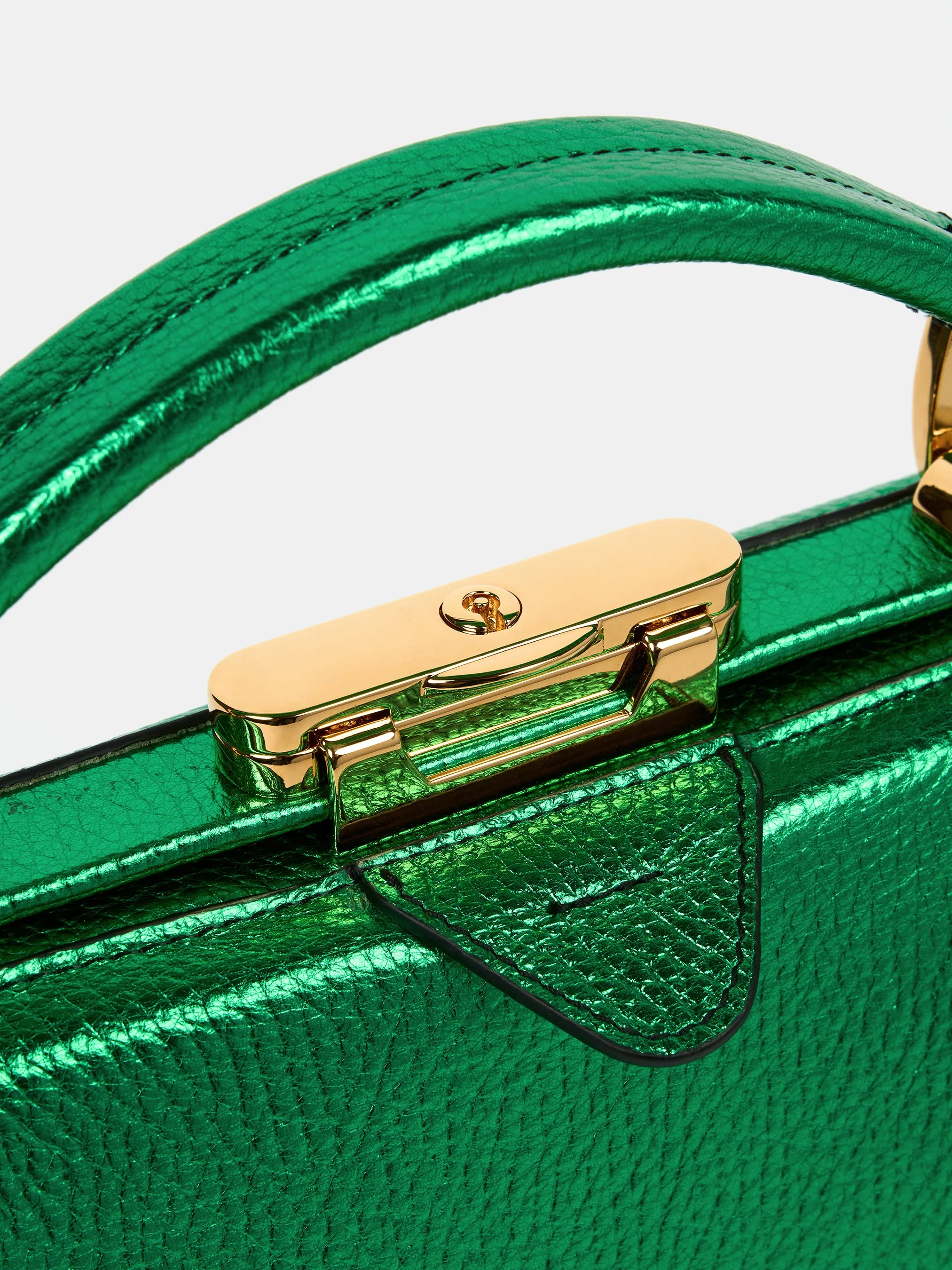 The Mini Sophie - Wicked Green Metallic Calf Grain
