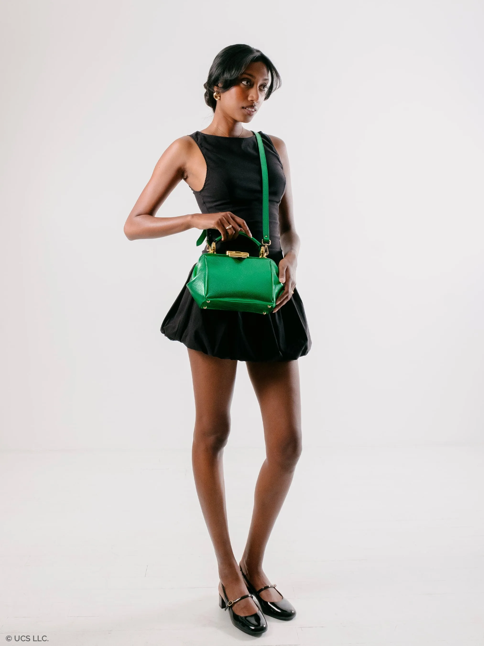 The Mini Sophie - Wicked Green Metallic Calf Grain