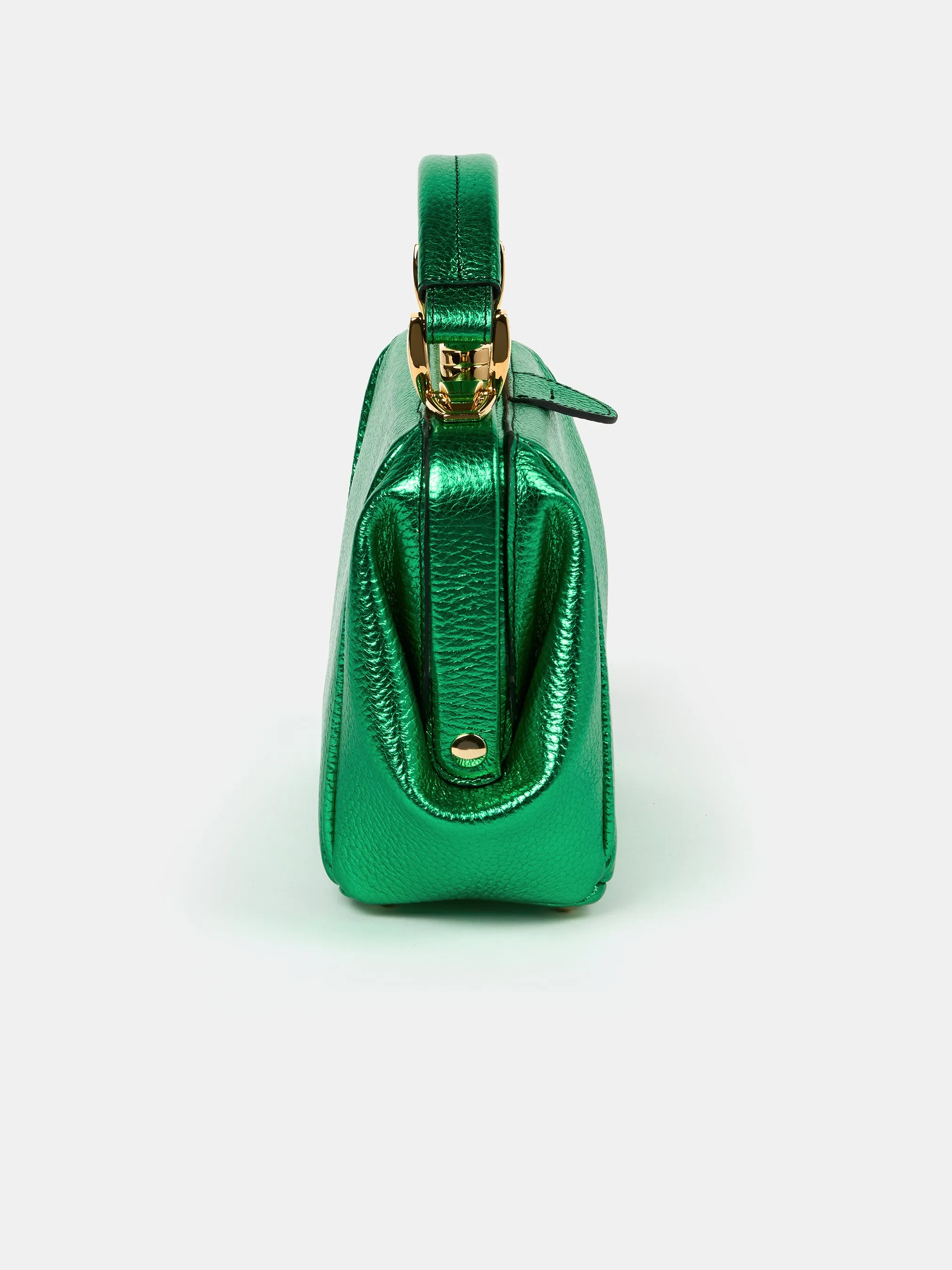 The Mini Sophie - Wicked Green Metallic Calf Grain