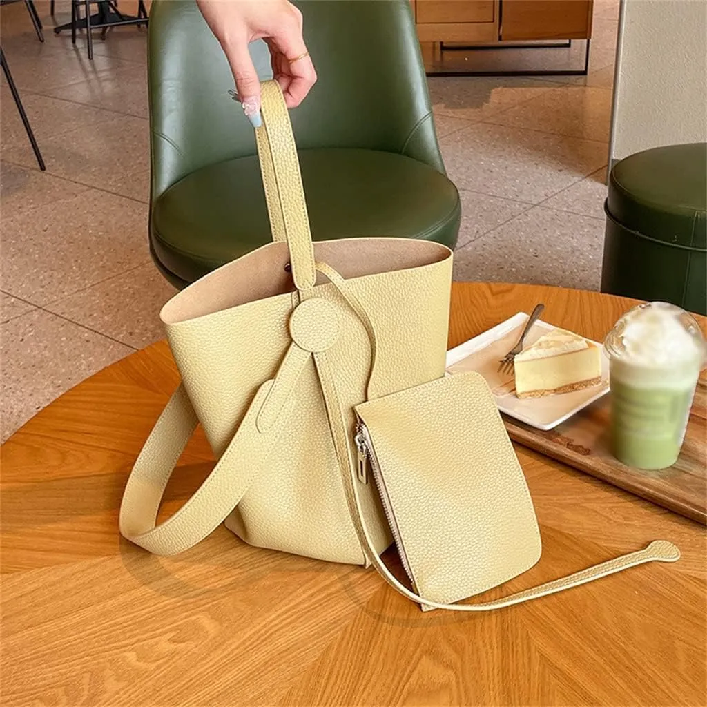 Top Layer Leather Elegant Women's Crossbody Bag Design Bag Women's Sigle Shoulder Portable Tote Bucket Bag