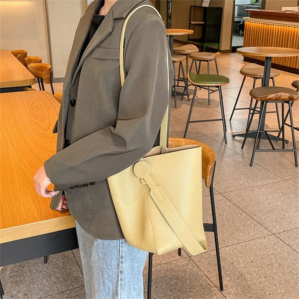 Top Layer Leather Elegant Women's Crossbody Bag Design Bag Women's Sigle Shoulder Portable Tote Bucket Bag