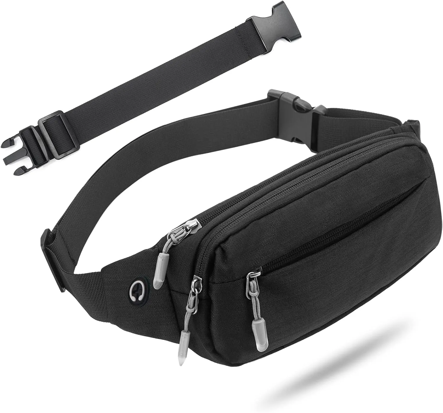 USHAKE Fanny Pack Waist Packs with Extender for Men Women, Waist Pouch Bag Hip Pack with 3-Zipper Pockets Adjustable Straps for Casual Travel Hiking Running Outdoor Sports