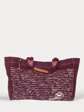 Vintage Letter Burgundy Tote