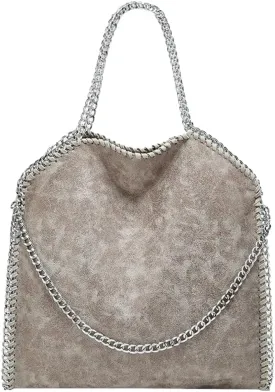 Womens Soft Vegan Leather Shoulder Bags Large Y2k Tote Purse Working Top Handle Handbags Foldable Satchels with Chian