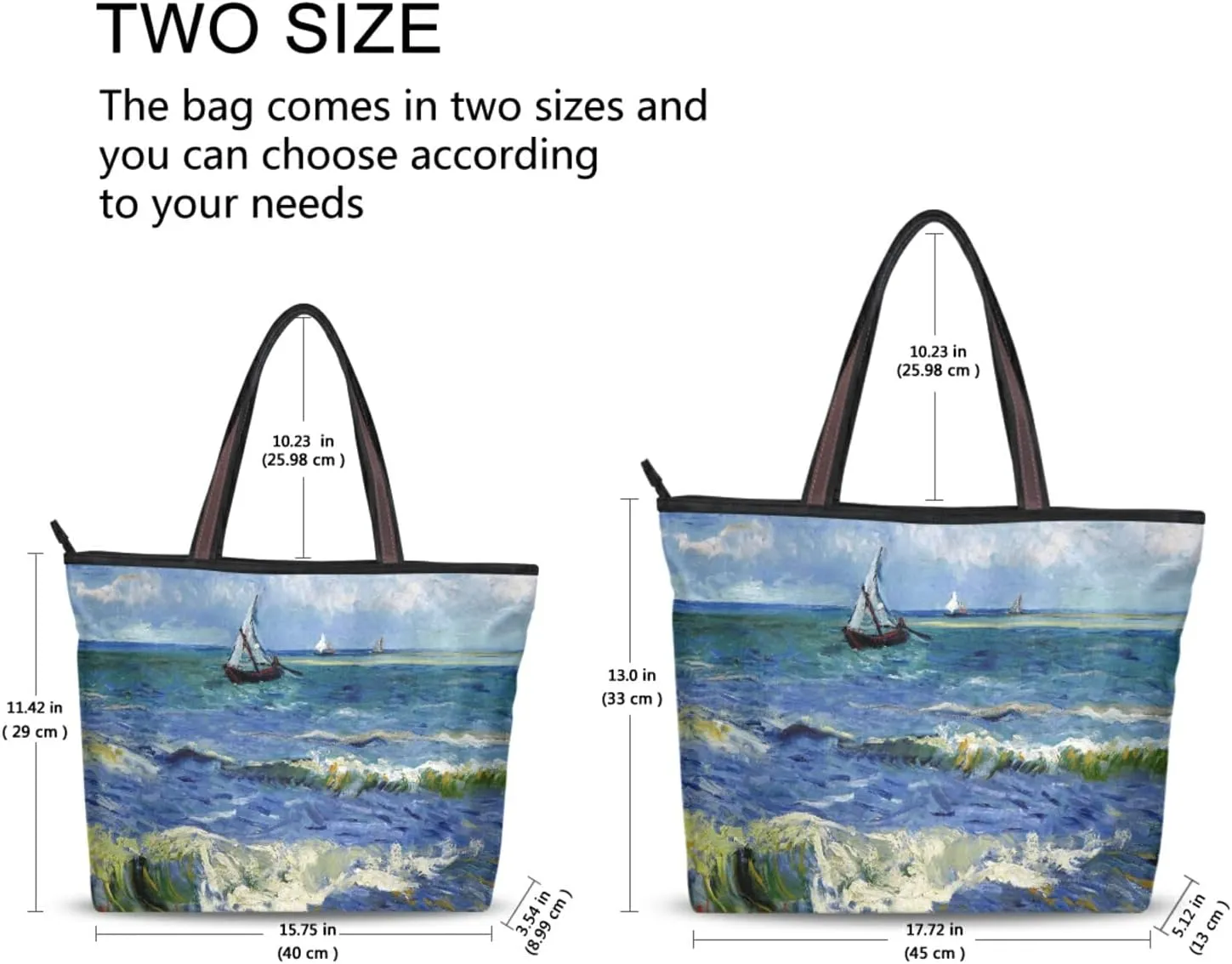 Women's Tote Shoulder Bag Monet Sailboat Sea Top Handle Bag Handbag