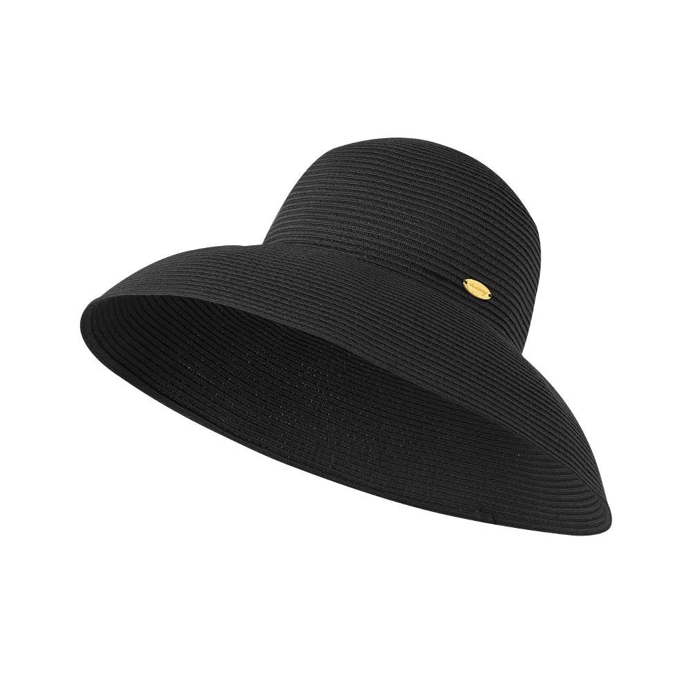 Women's Wide-Brim Foldable Fedora Beach Straw Hats UPF 50 