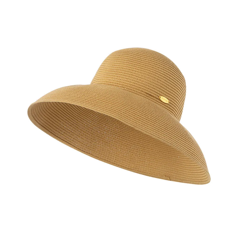 Women's Wide-Brim Foldable Fedora Beach Straw Hats UPF 50 