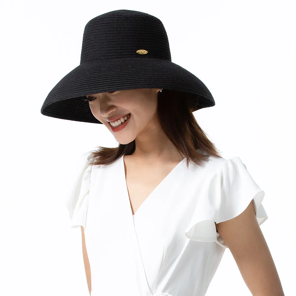 Women's Wide-Brim Foldable Fedora Beach Straw Hats UPF 50 