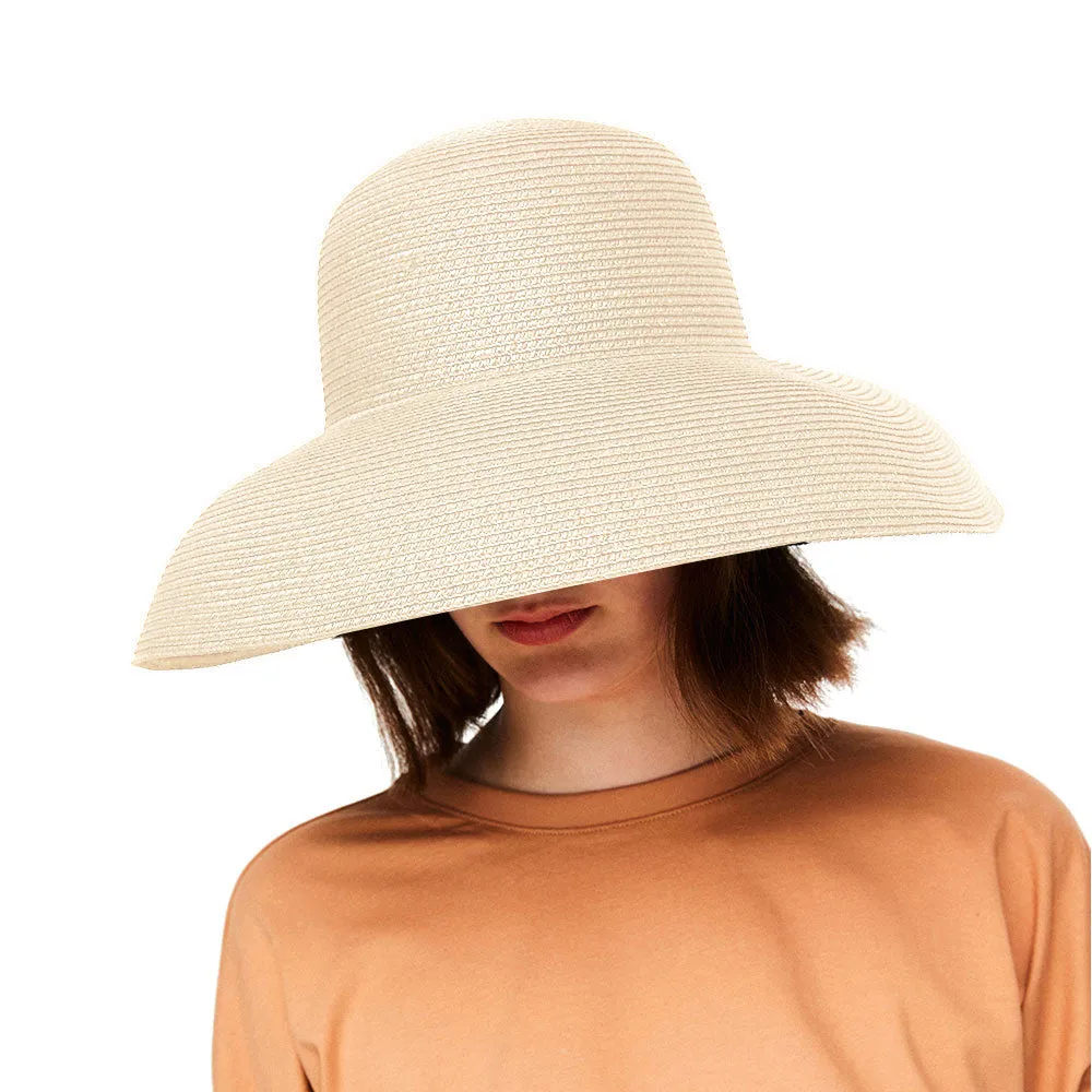 Women's Wide-Brim Foldable Fedora Beach Straw Hats UPF 50 