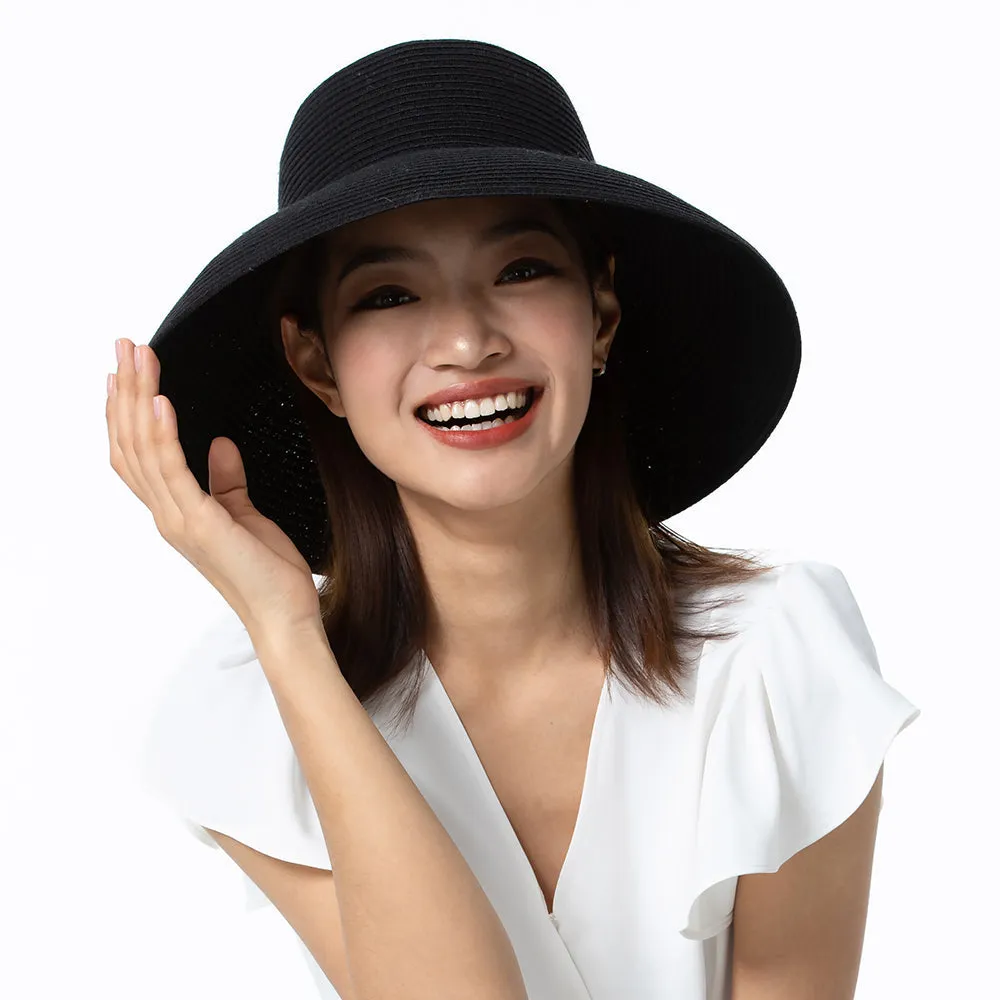 Women's Wide-Brim Foldable Fedora Beach Straw Hats UPF 50 
