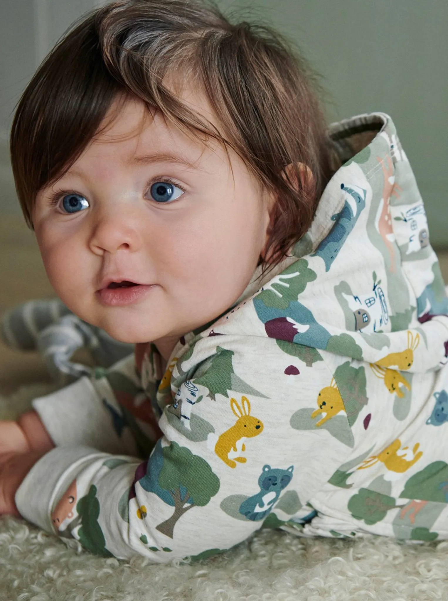 Woodland Animal Print Baby Romper