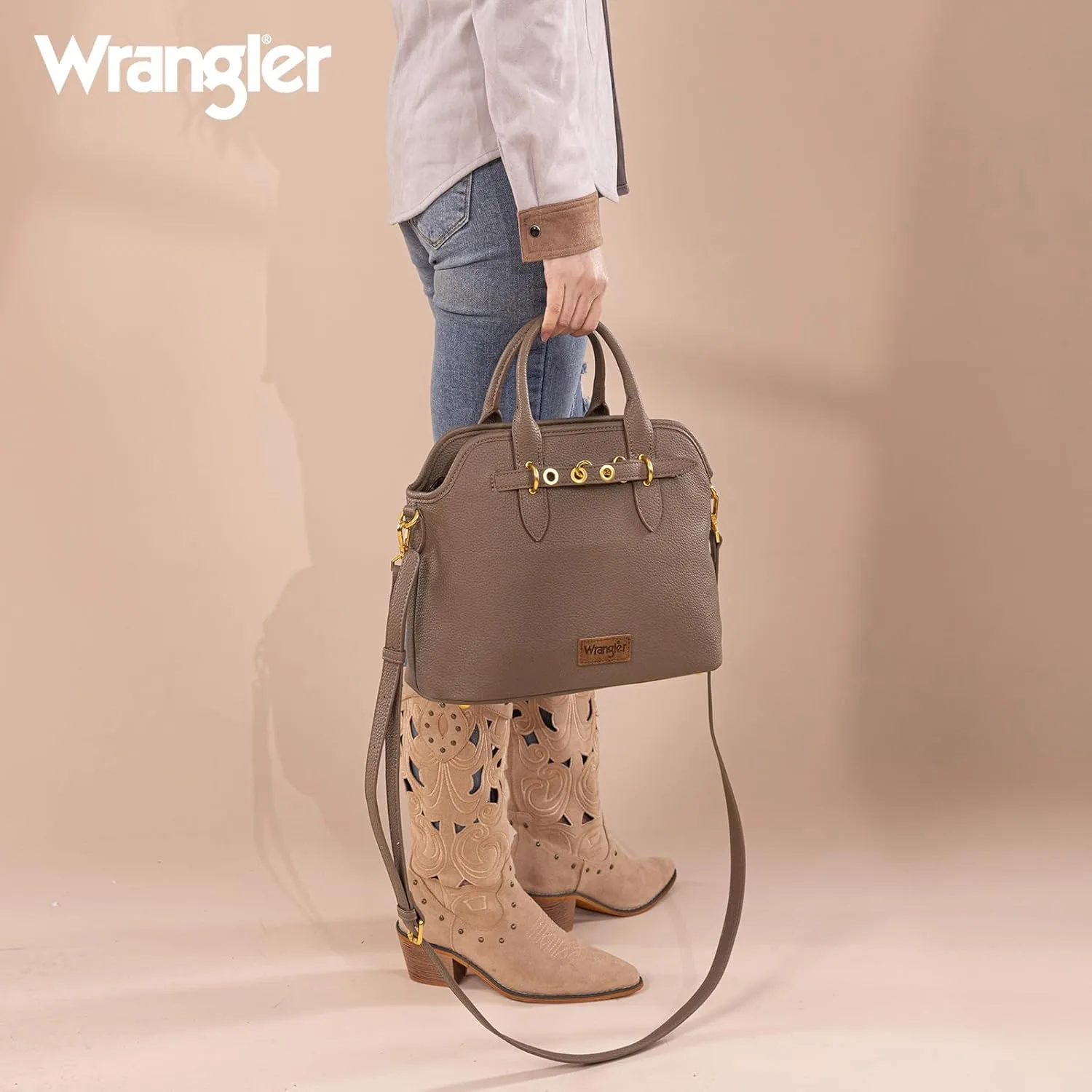 Wrangler Tote Bags for Women Medium Crossbody Purse for Ladies Soft Designer Top-handle Handbags