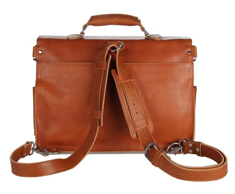 YAAGLE Men's Crazy Horse Leather Business Briefcase Flap Handbag YG7161