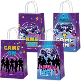 Yiaoyinnz 24Pcs Video Game Party Favor Bags Games Theme Birthday Party Decorations Neon Game On Treat Bags Gaming Night Gift Goodie Bag with Handles for Kids Boys Girls Gamer Birthday Supplies Favors