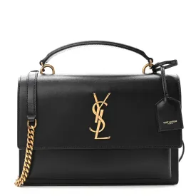 Yves Saint Laurent Black Leather Sunset Chain Bag